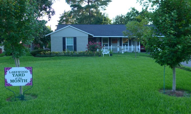 The Lakewood Garden Club has chosen the home of Ron and Mary DeLuna, 408 Azalea, as the Yard of the Month for August. The yard has been newly landscaped for ease of care and the owners are more able to enjoy during the hot summer months .